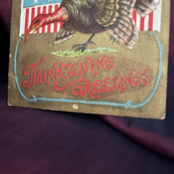 1910 Antique Thanksgiving Postcard ( embossed) - Picture 2 of 6